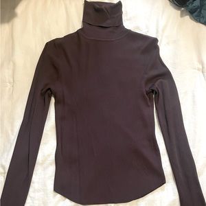 NWOT Zara Brown Ribbed Turtleneck Sweater Size Small